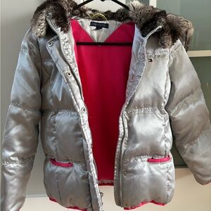 Tommy Hilfiger Metallic Jacket with Bright Pink Interior